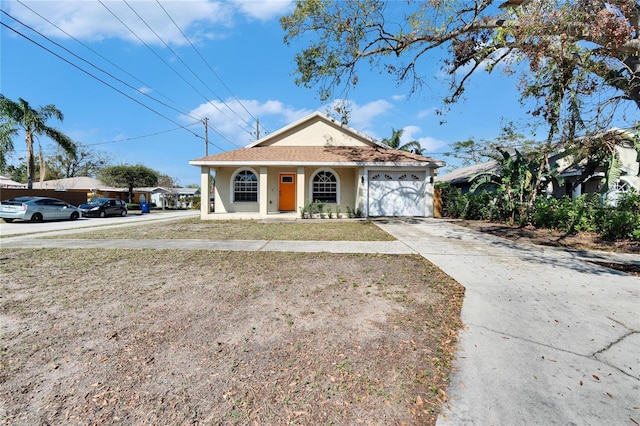 view of front of house with a garage