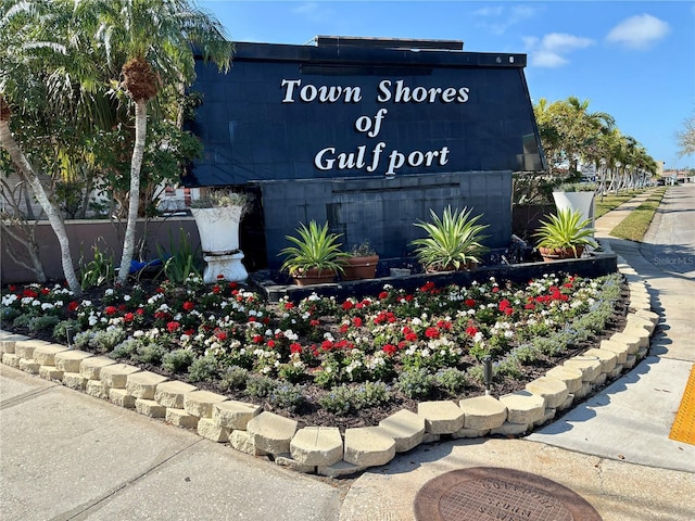 view of community sign