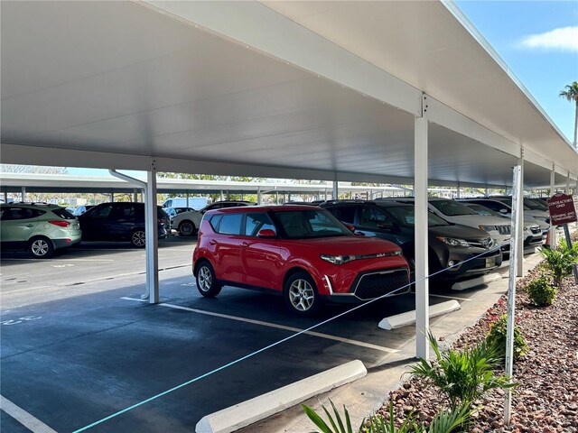 view of covered parking lot