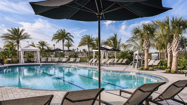 view of pool with a patio