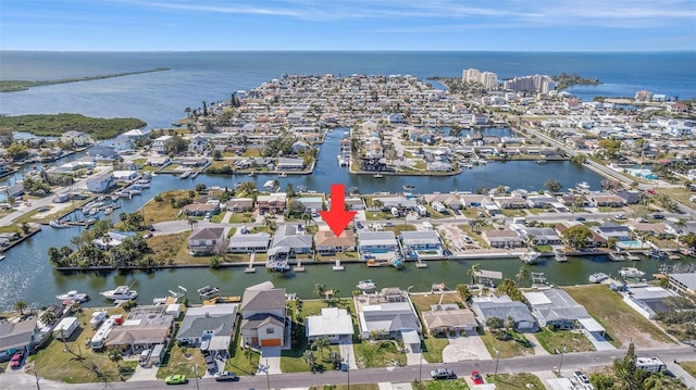 13614 Evelane Dr, Hudson, FL 34667 - aerial view of property and surrounding area with a large body of water and nearby suburban area