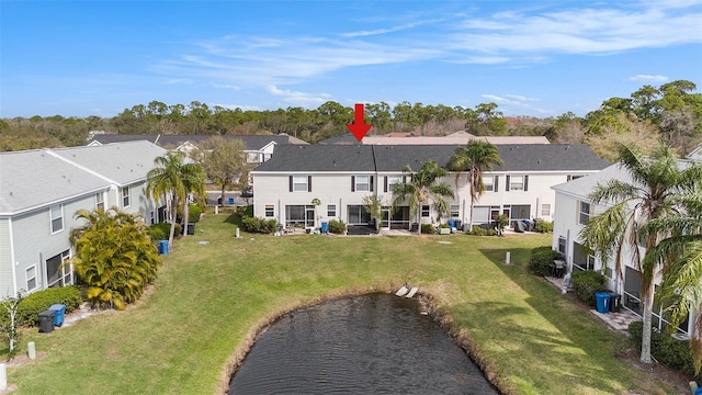 aerial view with a residential view