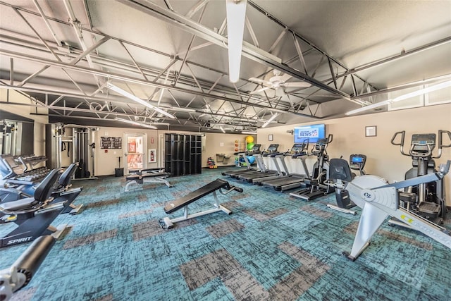 gym with carpet floors