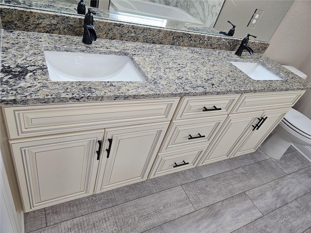 bathroom with vanity and toilet