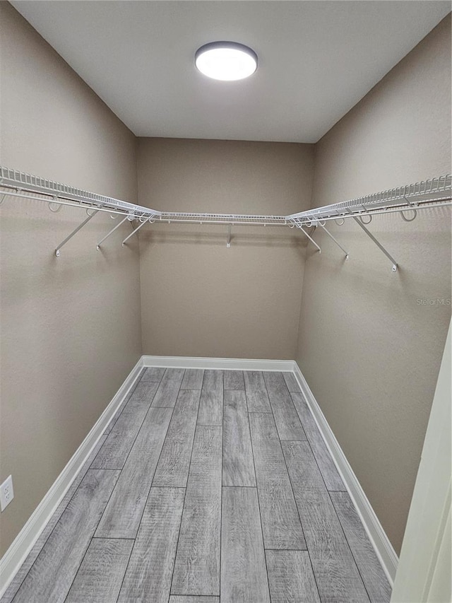 walk in closet featuring hardwood / wood-style floors