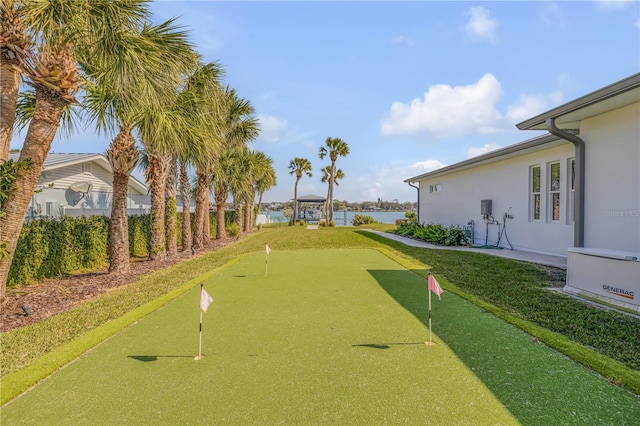 view of property's community with a water view