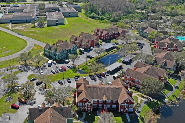 drone / aerial view with a residential view