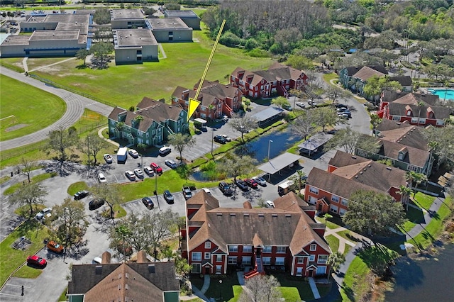 drone / aerial view featuring a residential view