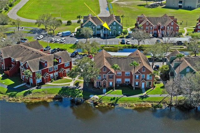 aerial view with a residential view