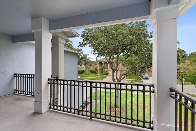 balcony with a residential view