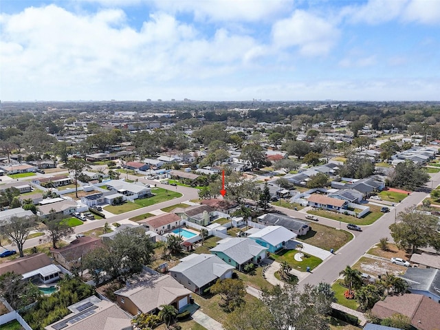 drone / aerial view featuring a residential view