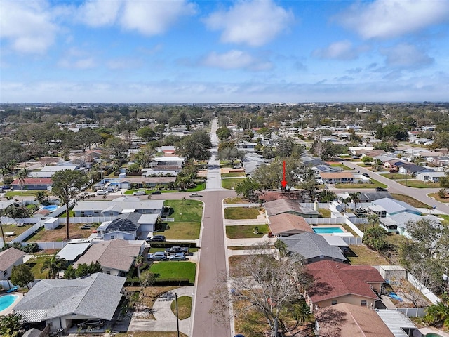 aerial view featuring a residential view