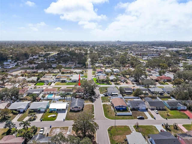bird's eye view with a residential view
