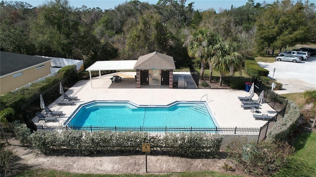 view of pool with a patio area