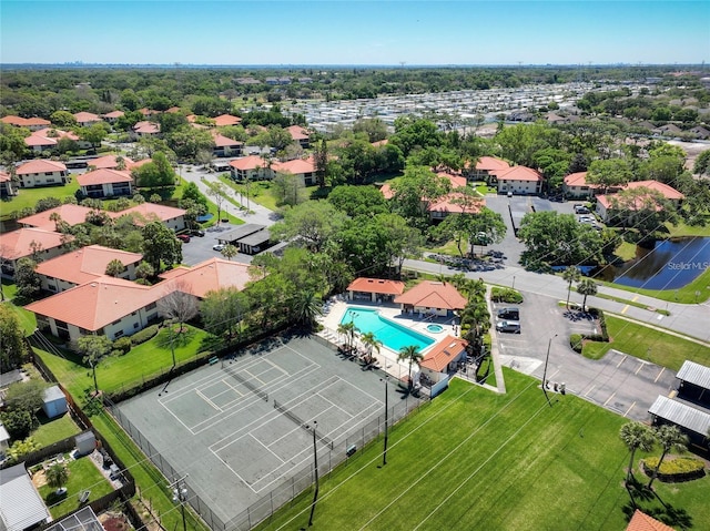 bird's eye view with a residential view