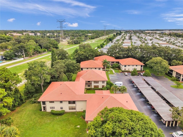 aerial view with a residential view