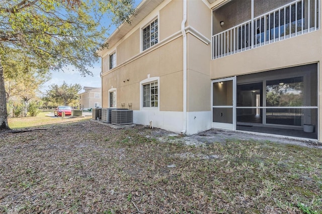 view of property exterior featuring central AC unit