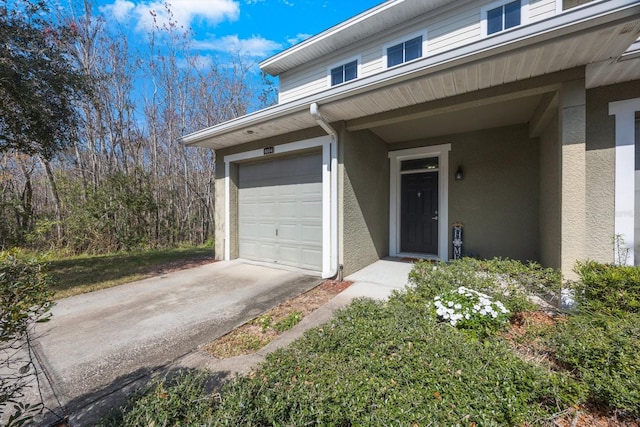 property entrance featuring a garage