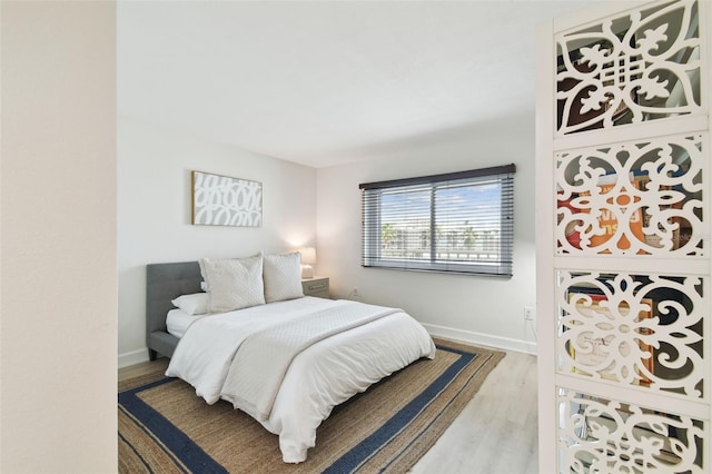 bedroom featuring light hardwood / wood-style flooring
