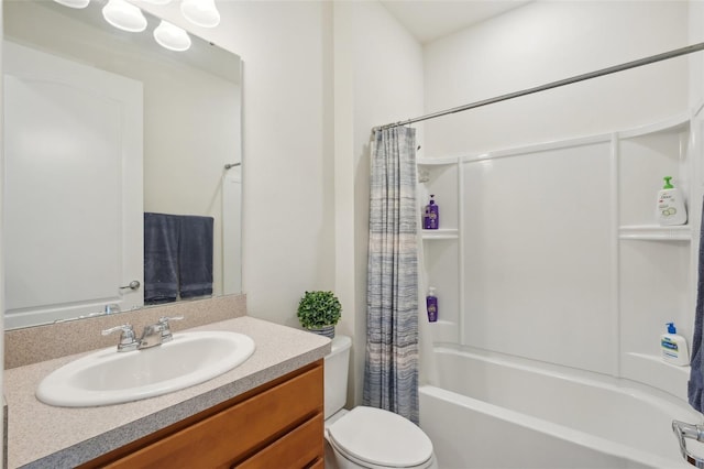 7580 Pool Compass Loop, Wesley Chapel, FL 33545 - bathroom with vanity, shower / tub combo with curtain, and toilet