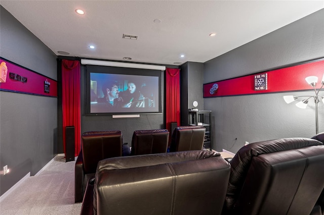 view of carpeted home theater