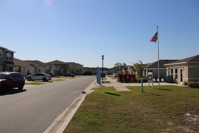 view of street with street lighting and a residential view