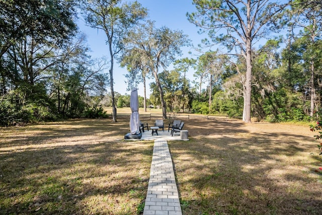 view of yard with a patio area