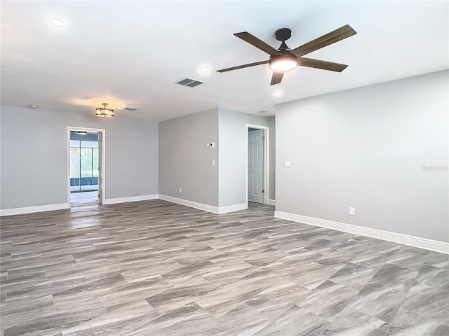 spare room featuring ceiling fan