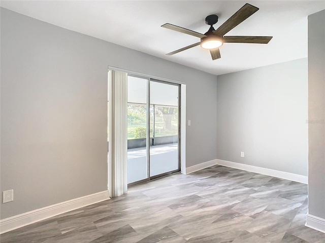 unfurnished room featuring ceiling fan