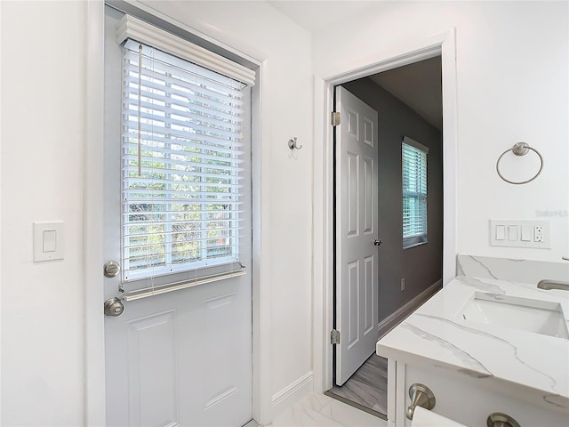 entryway with sink