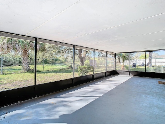 view of unfurnished sunroom