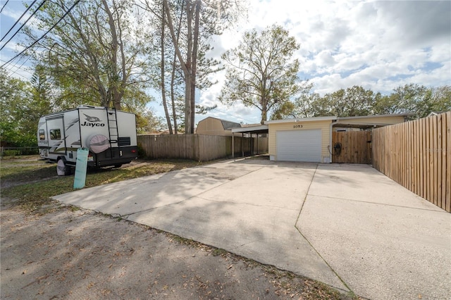 view of patio with a carport