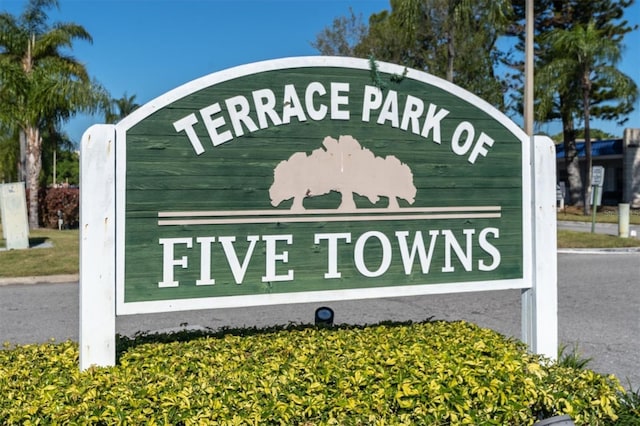 view of community sign