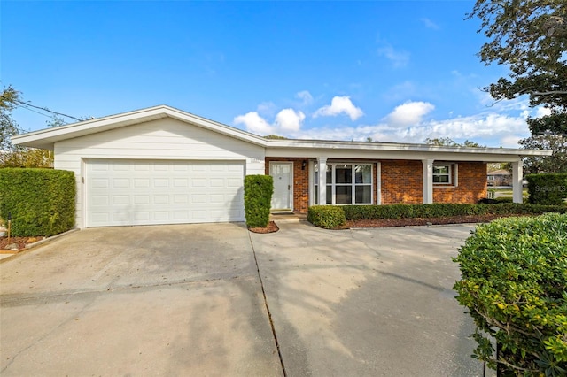 ranch-style home with a garage