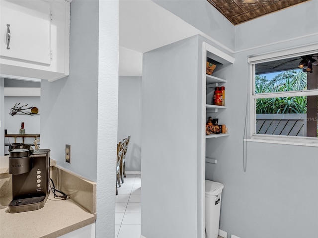 bathroom with tile patterned flooring