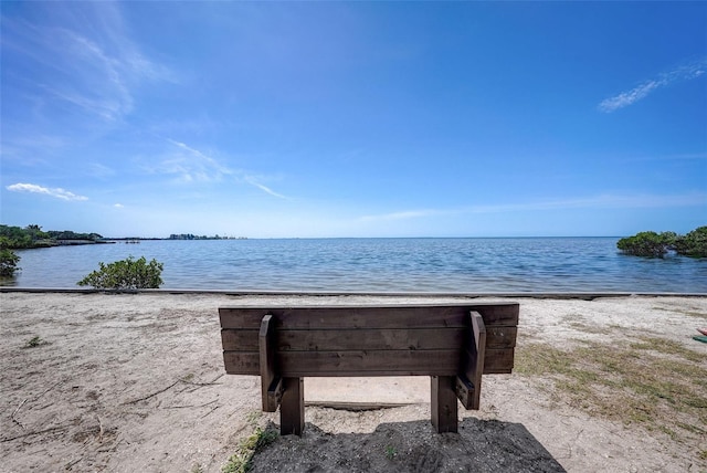 property view of water featuring a view of the beach