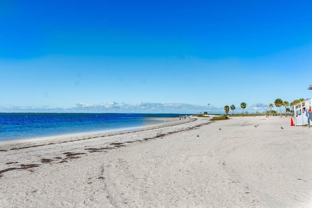 property view of water featuring a view of the beach