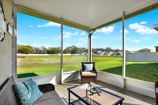 sunroom with plenty of natural light