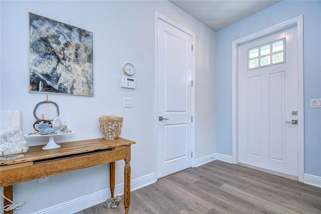 foyer featuring light wood-type flooring