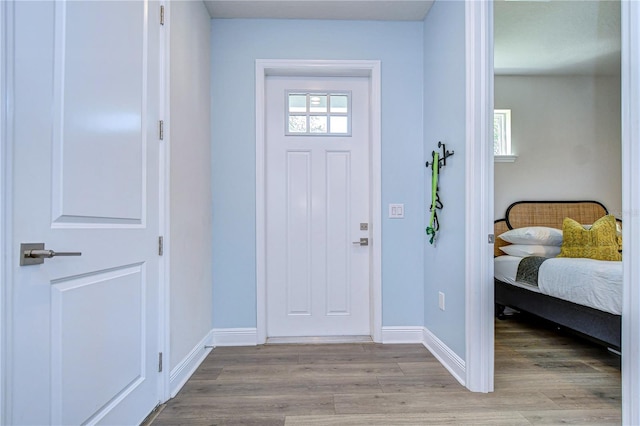 foyer entrance featuring light hardwood / wood-style floors