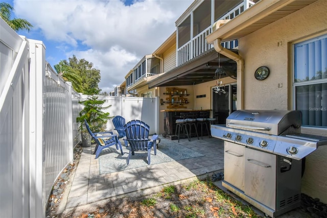 view of patio / terrace featuring area for grilling