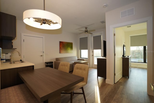 15695 Grove Resort Ave Unit 4303, Winter Garden, FL 34787 - dining space featuring wood finished floors and ceiling fan