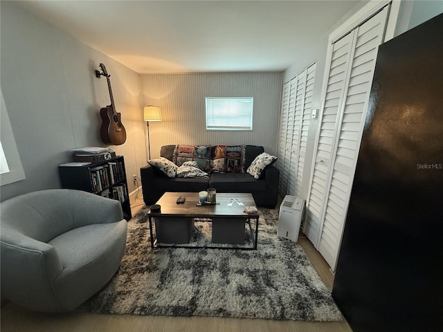 living room featuring wood-type flooring