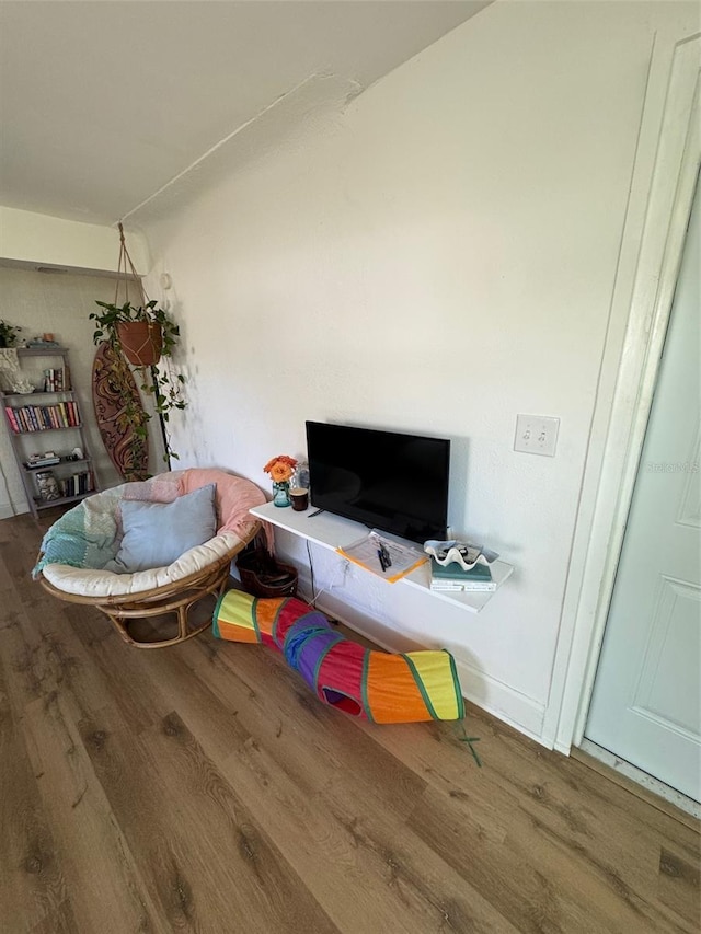 living room with wood-type flooring