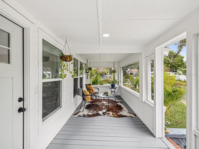 view of sunroom