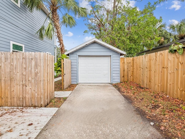 view of garage