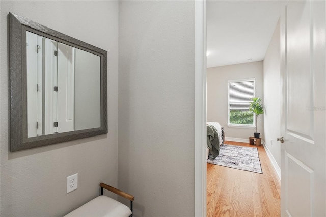 bathroom featuring hardwood / wood-style floors