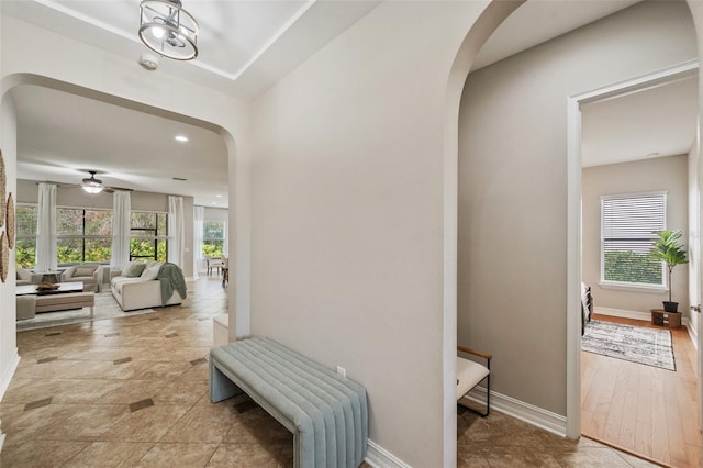 hallway with plenty of natural light