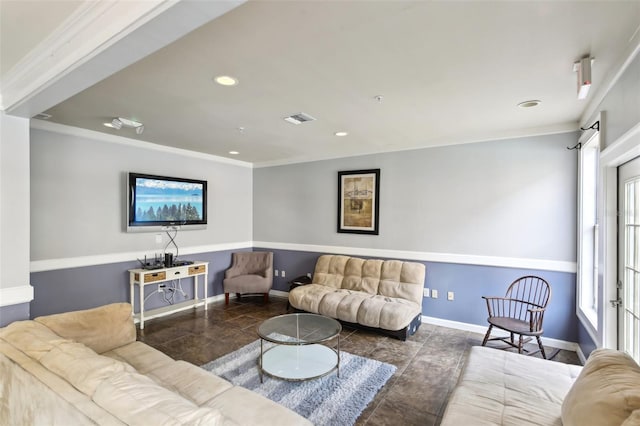 4221 W Spruce St Unit 1414, Tampa, FL 33607 - living room featuring crown molding