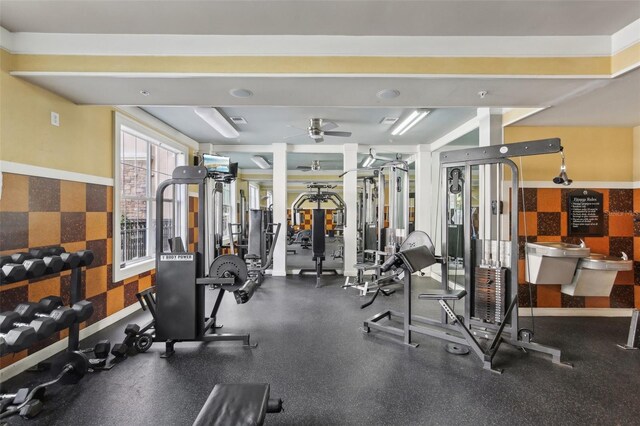 4221 W Spruce St Unit 1414, Tampa, FL 33607 - workout area with ceiling fan